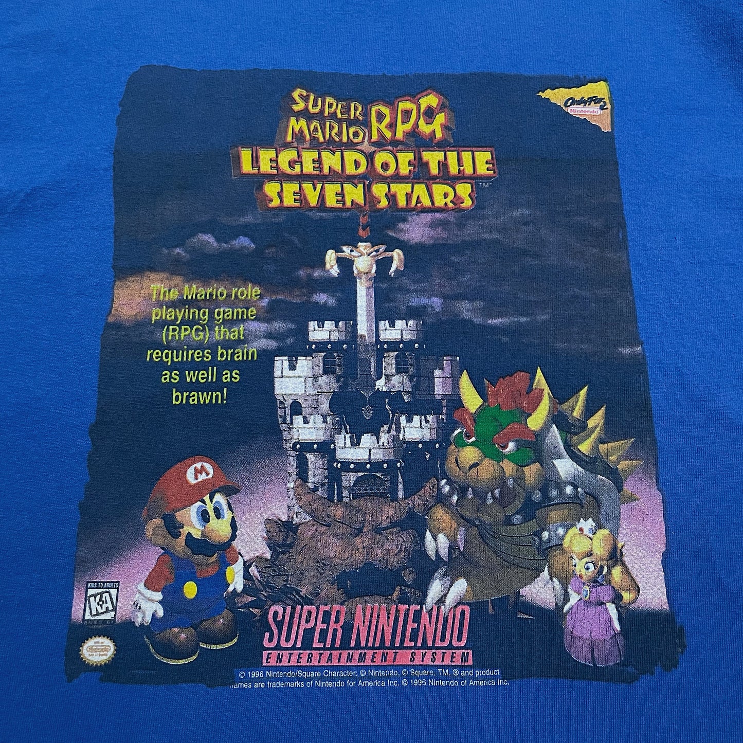 90s  スーパーマリオRPG  “オフィシャルプロモのギルダン刺繍タグＸＬ(フロントパターンは世界でもこの個体しか私は確認できておりません。＼(^o^)／ｵﾜﾀ)”