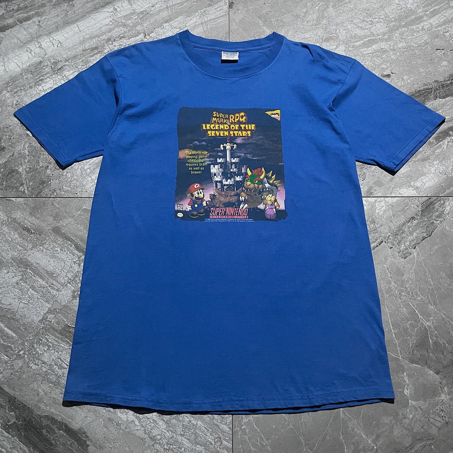 90s  スーパーマリオRPG  “オフィシャルプロモのギルダン刺繍タグＸＬ(フロントパターンは世界でもこの個体しか私は確認できておりません。＼(^o^)／ｵﾜﾀ)”