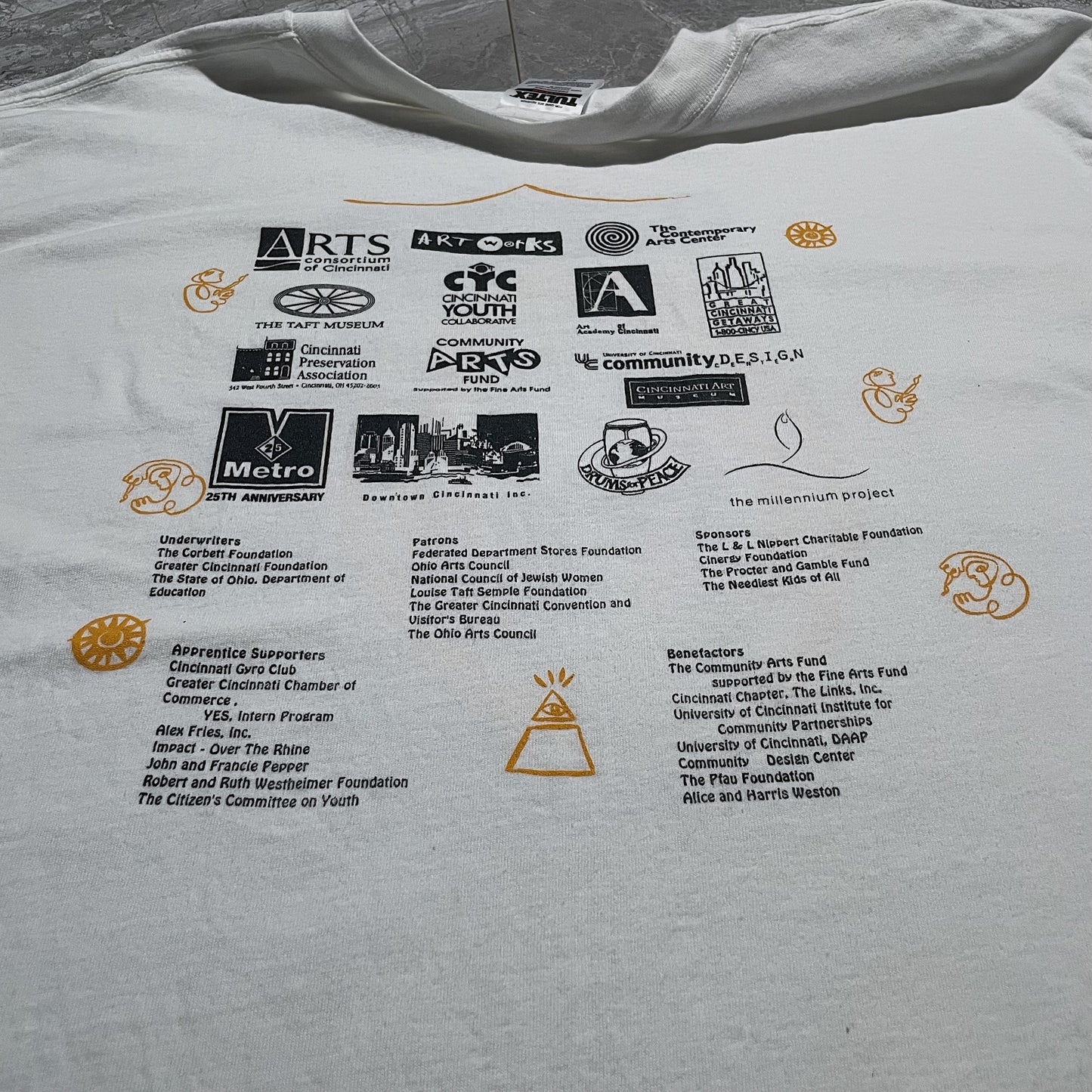 90s  スパイラル×ハンド(手)×アイ(目)  “あまりにツラ良すぎんだろ(タルテックス×ＸＬサイズ)”