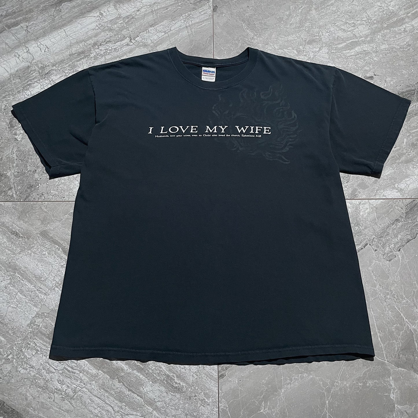 00s~  嫁大好きＴシャツ  “良フェード×ギルダン２枚ツルタグ×ＸＬサイズ(プリントの抜染まで抜かりないのほんまに草)”