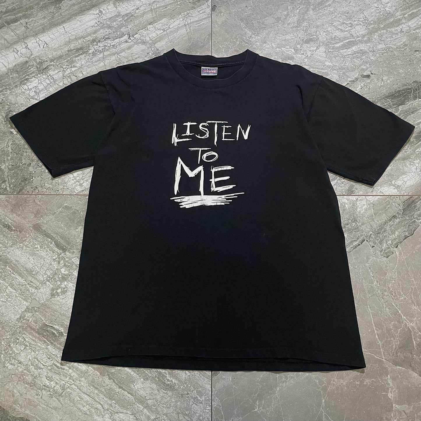 90s  美容師の為のＴシャツ  “シングル×シングル(タグオルスポなのもだいぶ偉い)”